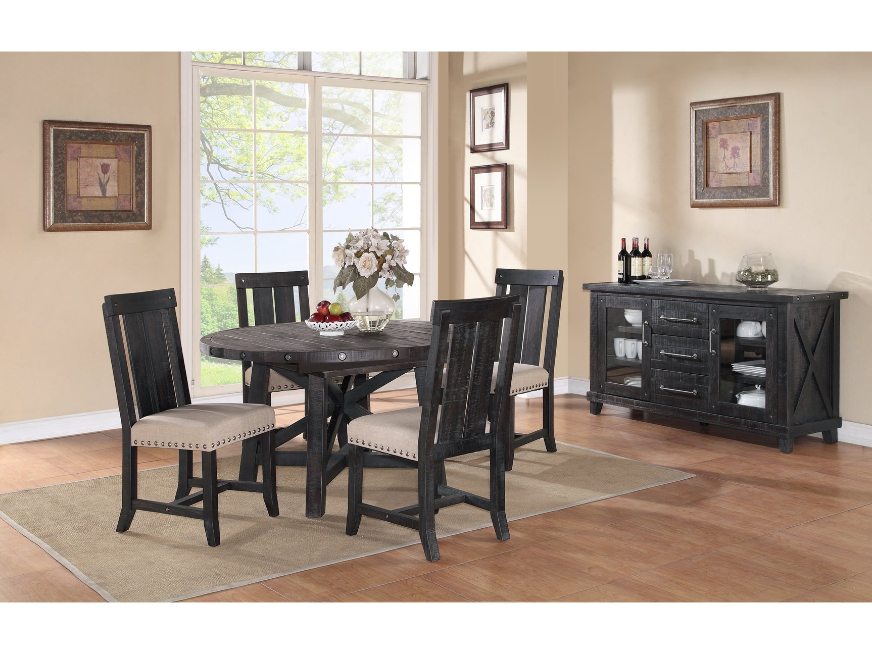 Yosemite Solid Wood Round Extension Table - Ornate Home