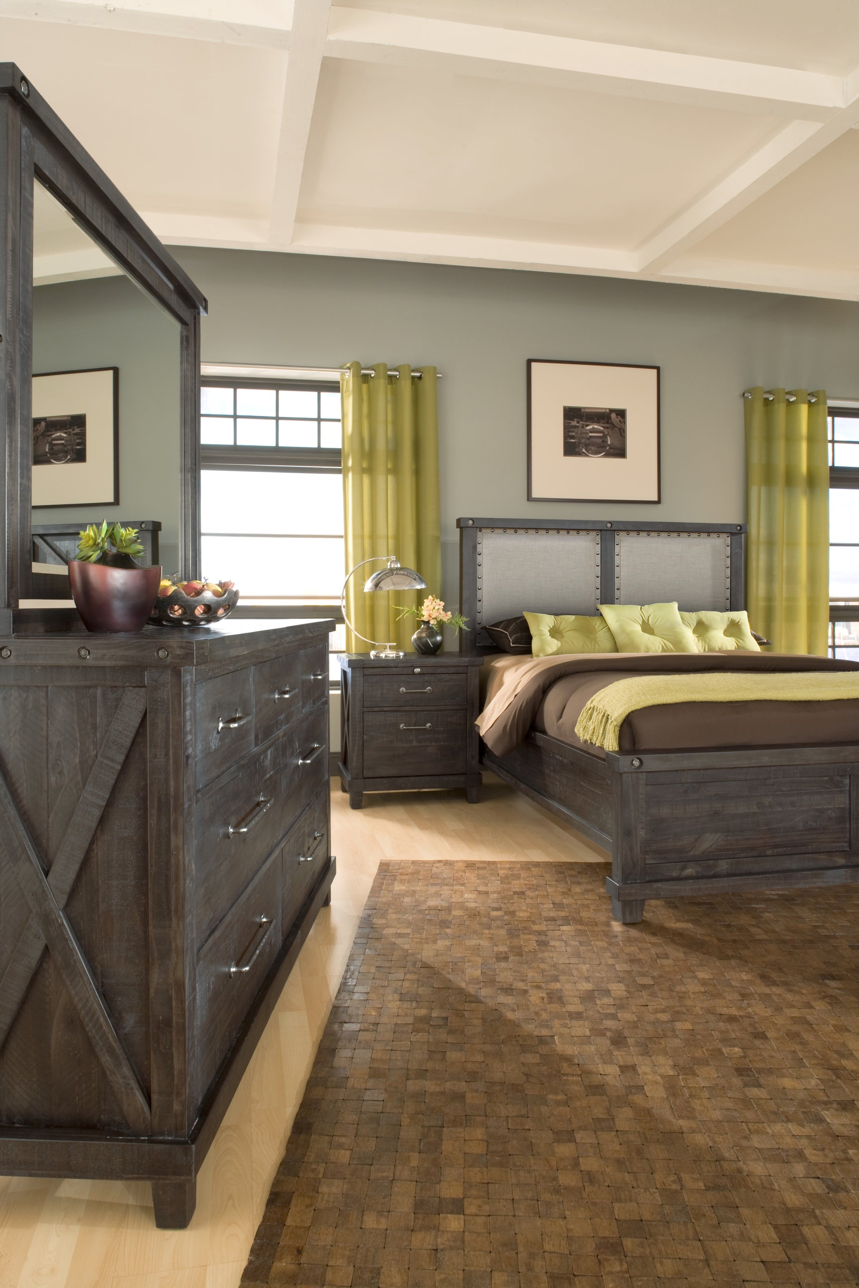 Yosemite Upholstered Footboard Eastern King Storage Bed in Cafe - Ornate Home