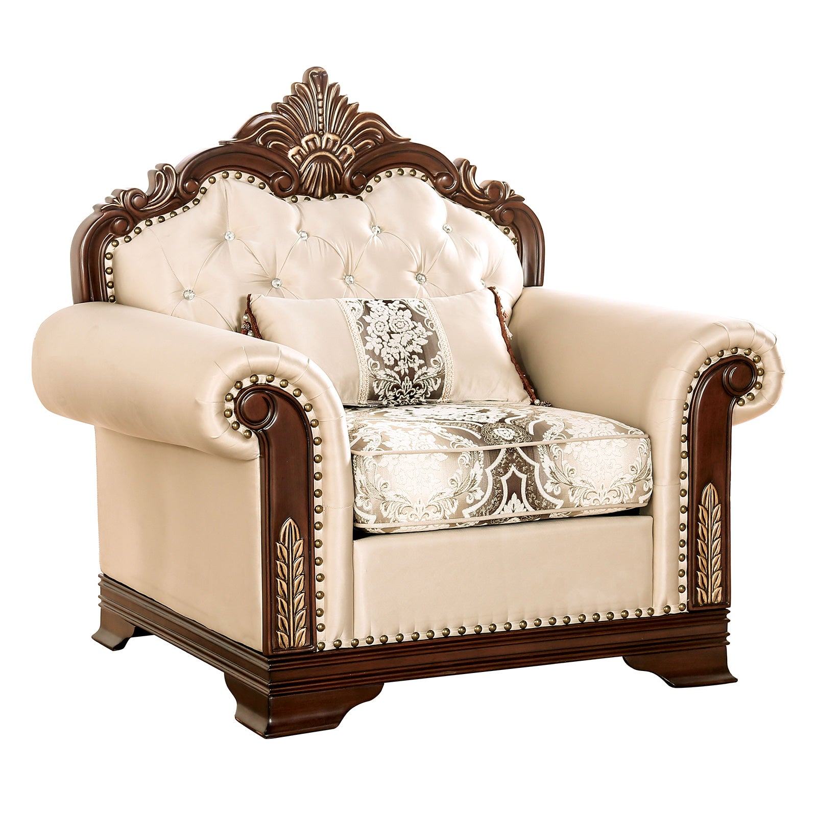 Yucatan Dark Cherry/Beige Chair - Ornate Home