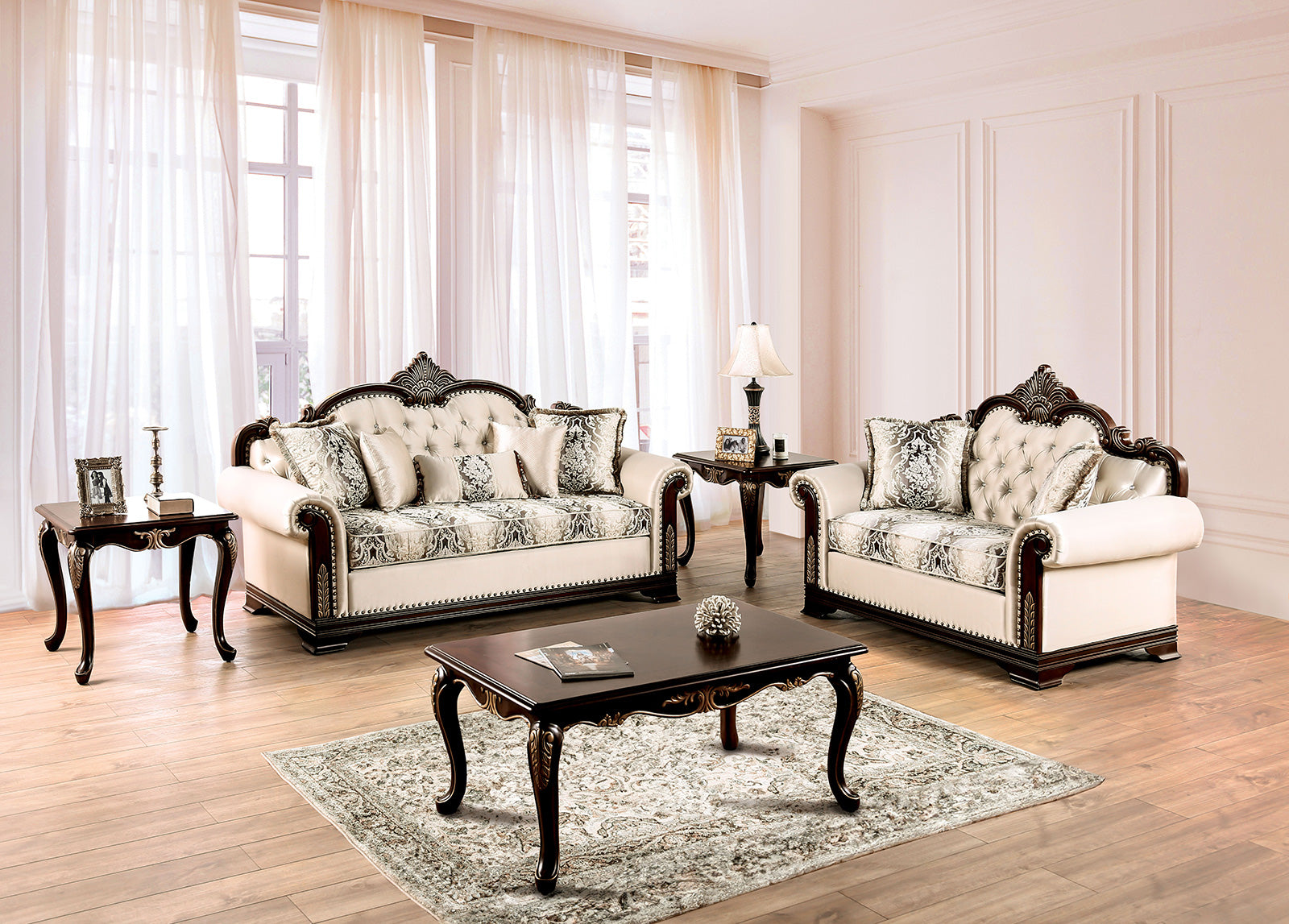 Yucatan Dark Cherry/Beige Loveseat - Ornate Home