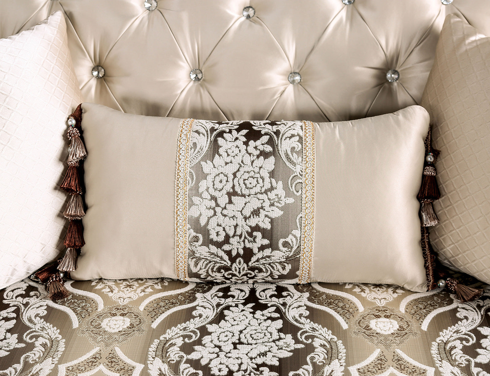 Yucatan Dark Cherry/Beige Sofa & Loveseat - Ornate Home