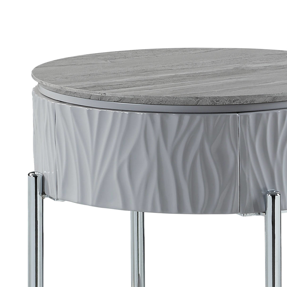 Yukino Gray End Table - Ornate Home
