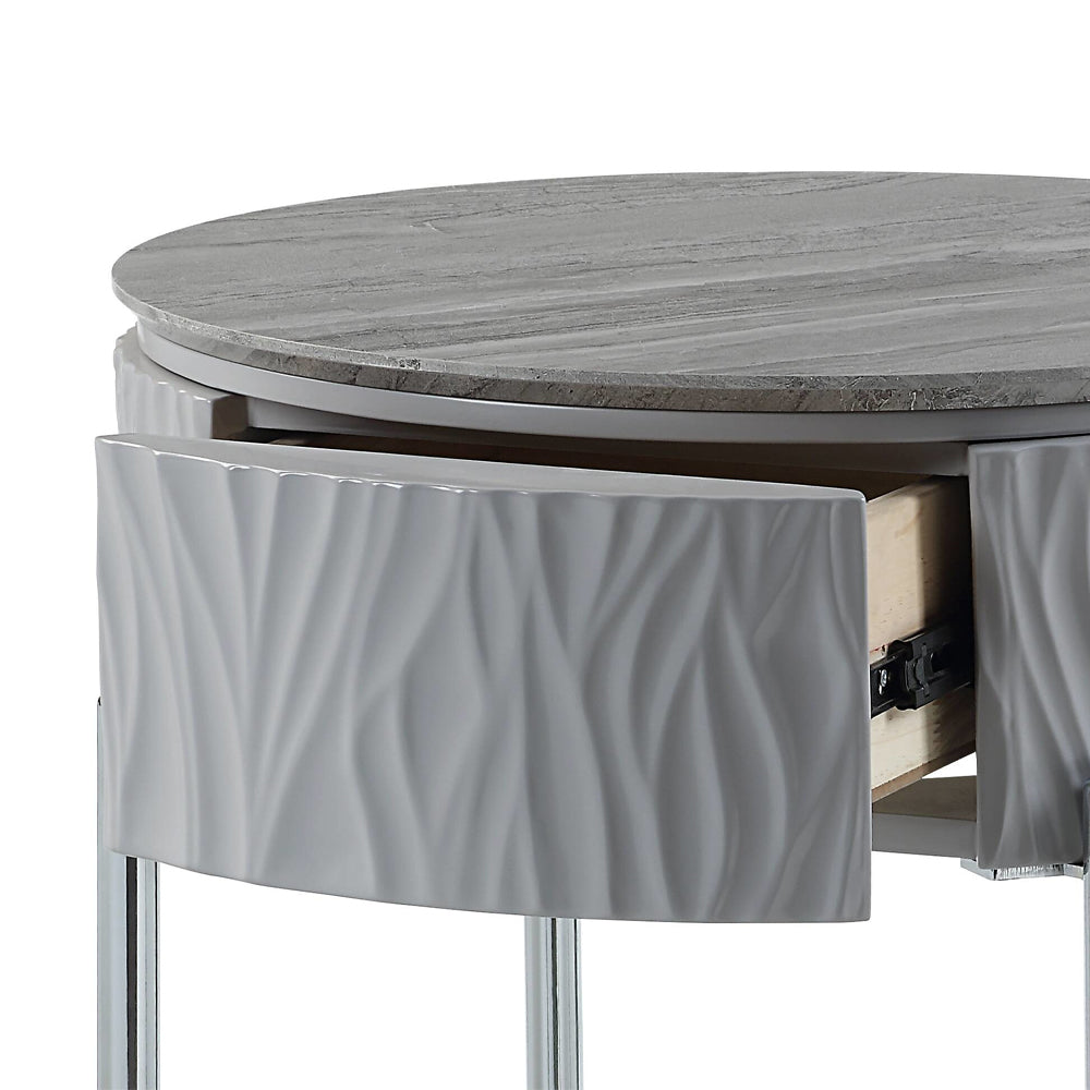 Yukino Gray End Table - Ornate Home