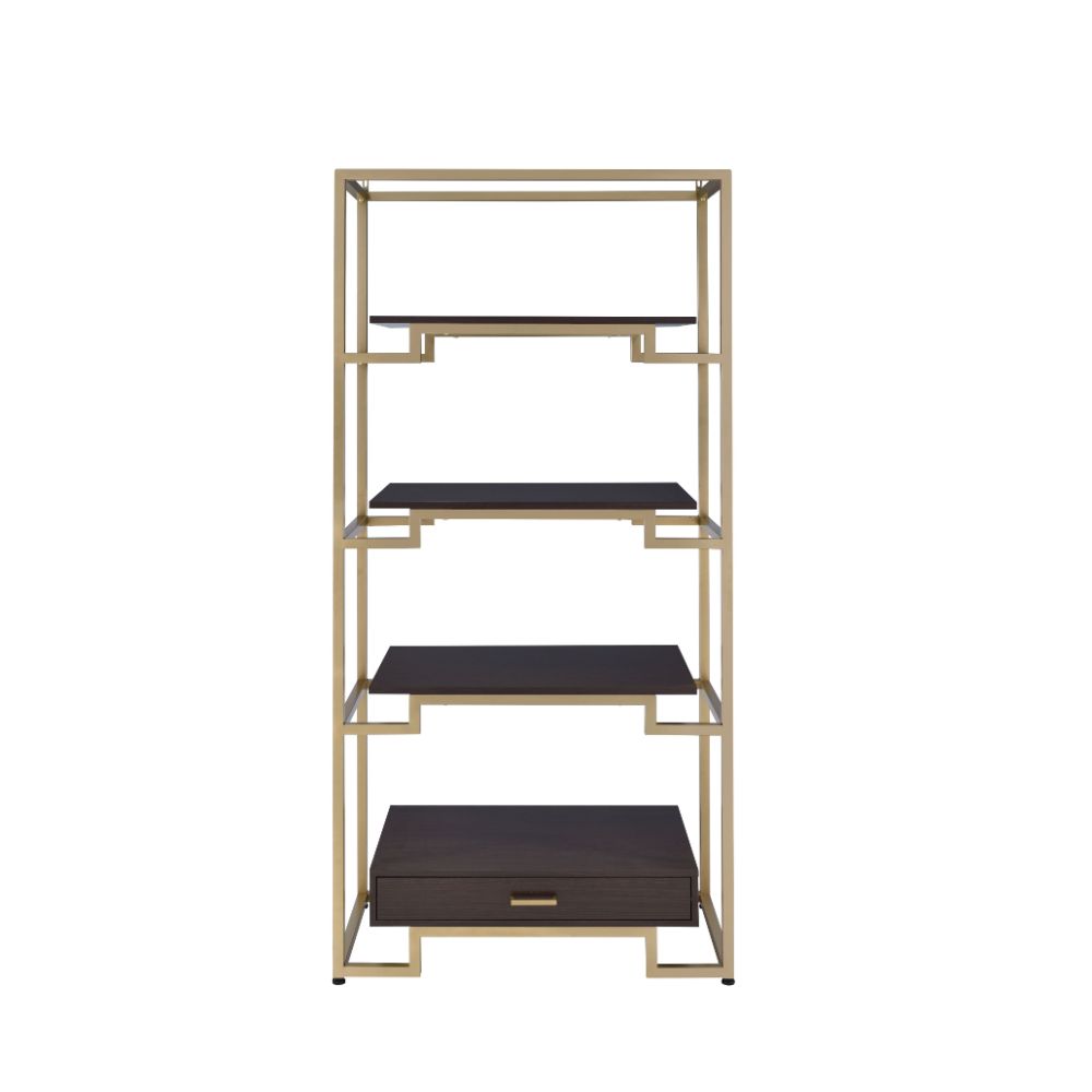 Yumia Gold & Clear Glass Bookshelf - Ornate Home