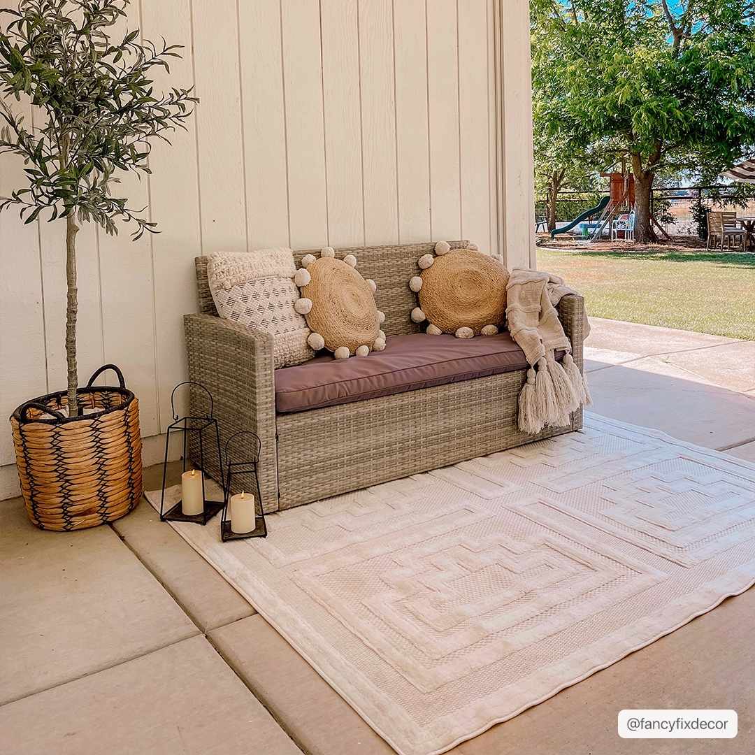 Yves Cream Outdoor Rug - Clearance - Ornate Home