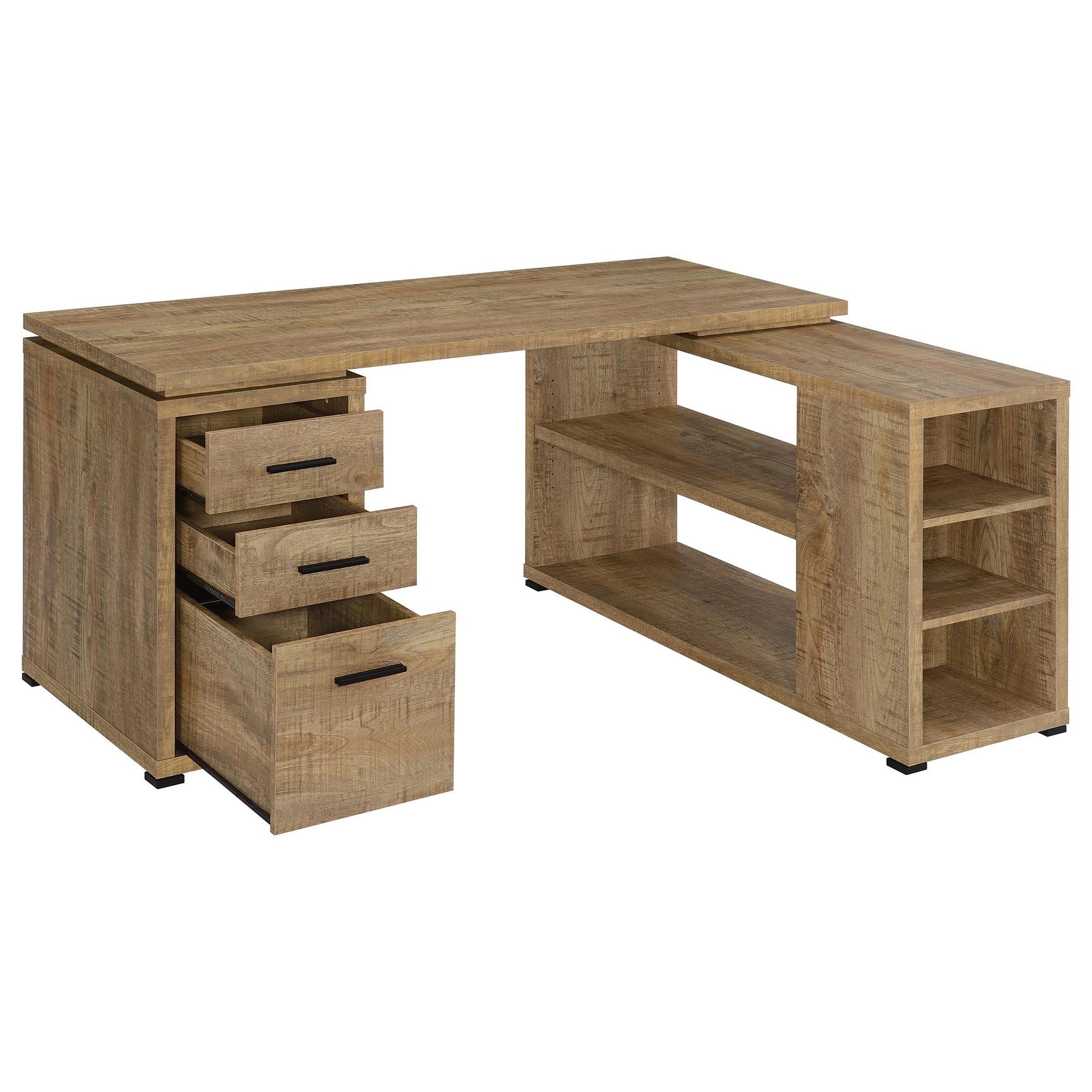 Yvette Mango 60-inch 3-drawer L-Shape Computer Desk - Ornate Home