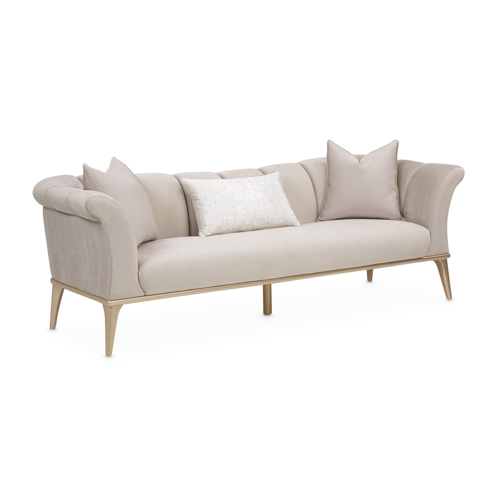 Yvette Medium Champagne/Porcini Sofa - Ornate Home