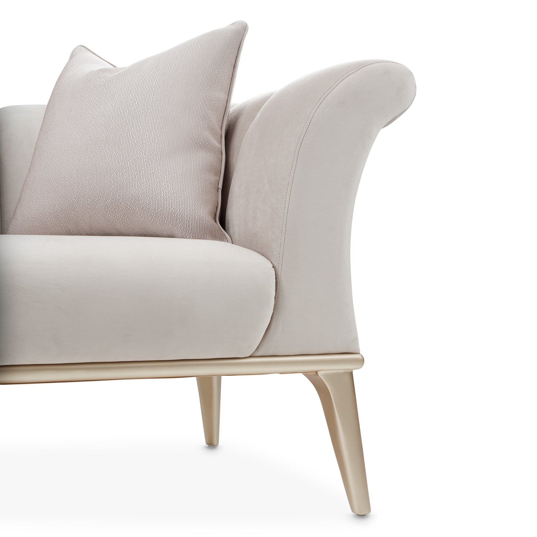 Yvette Medium Champagne/Porcini Sofa - Ornate Home