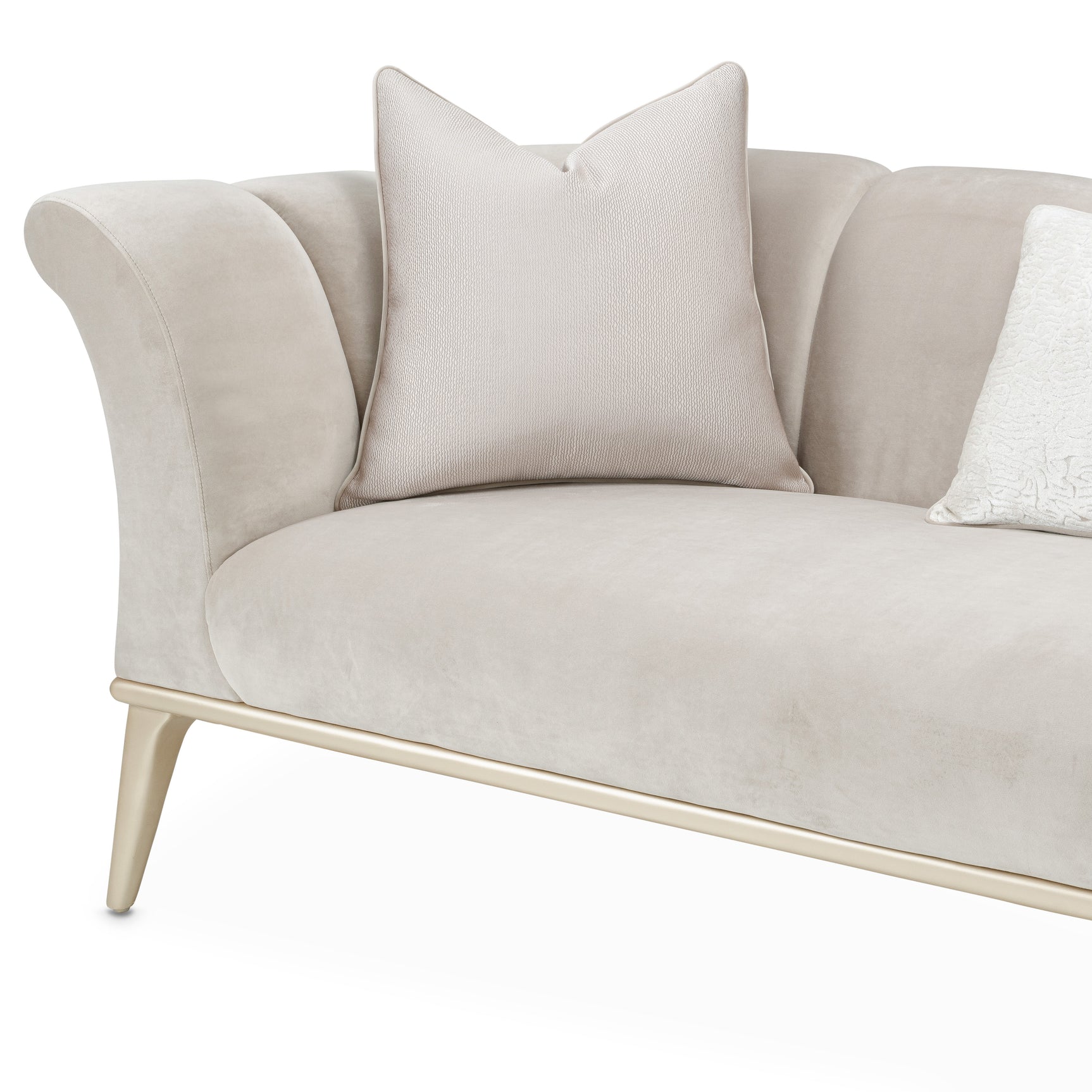 Yvette Medium Champagne/Porcini Sofa - Ornate Home