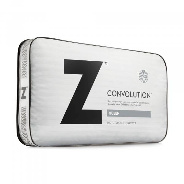 Z Convolution Gelled White Queen Mid Loft Microfiber Pillow - Ornate Home