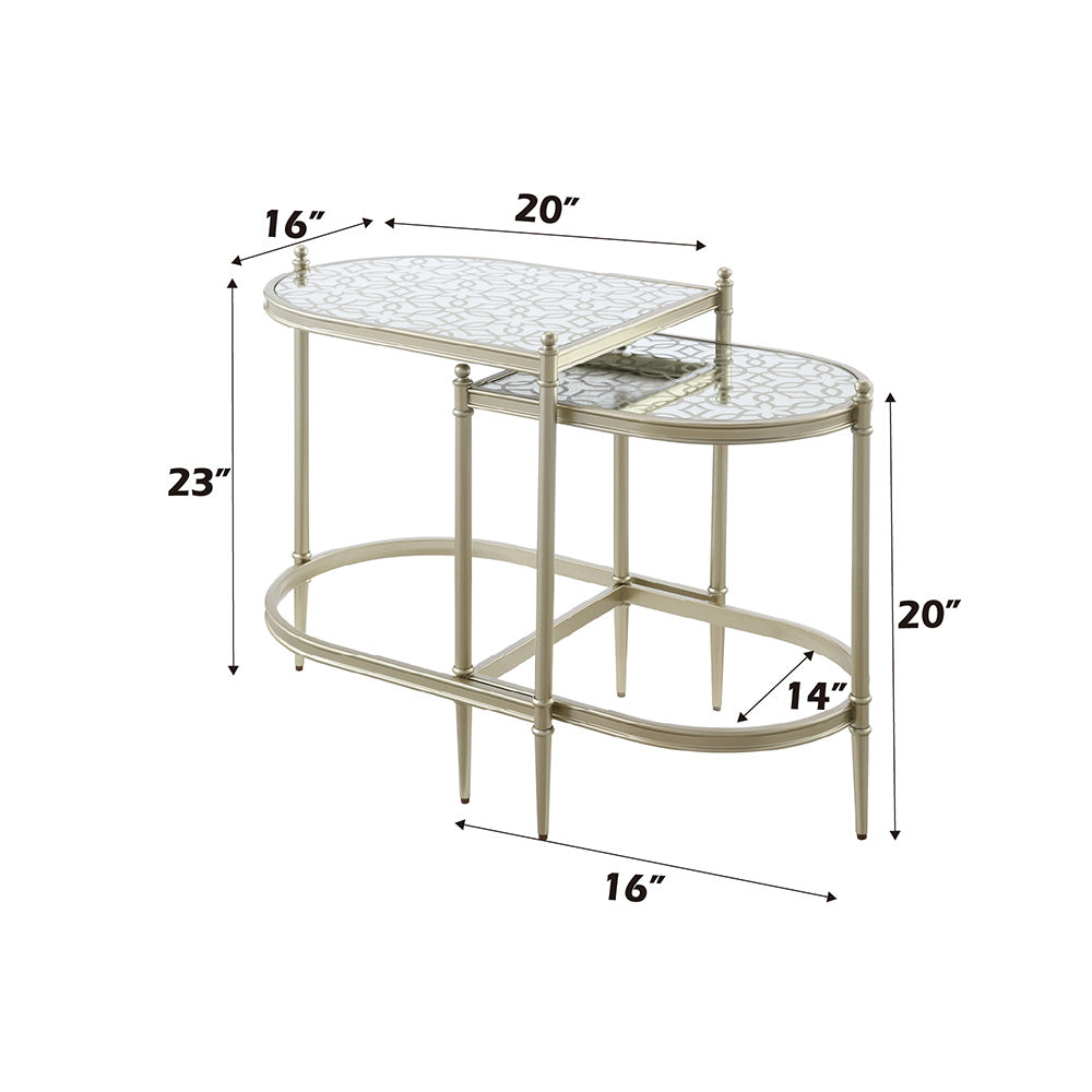 Zaba Silver Nesting Table - Ornate Home