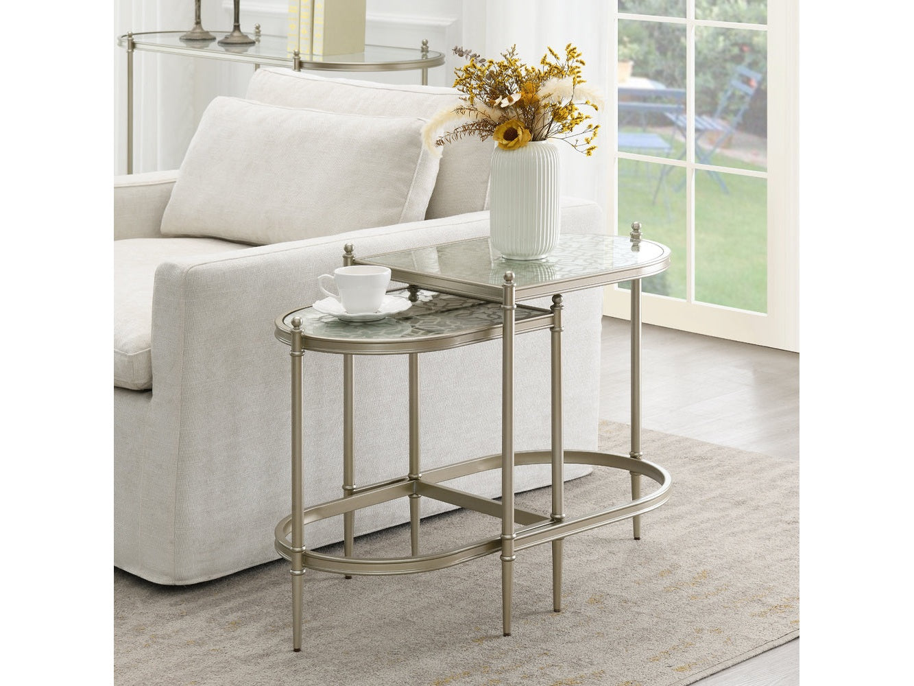 Zaba Silver Nesting Table - Ornate Home