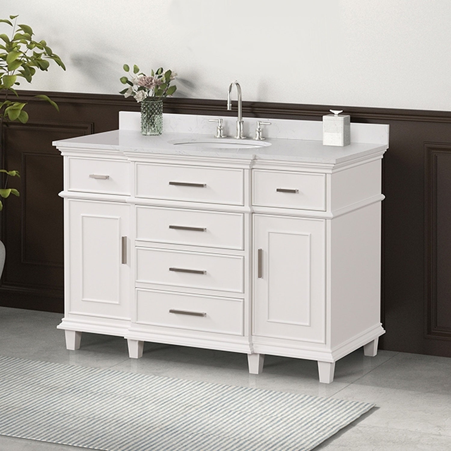 Zadar White Vanity Set - Ornate Home