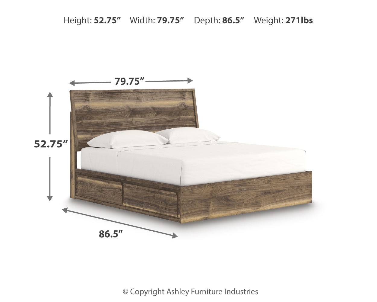Zadilyn Brown King Panel Bed with Storage (Online Special Price) - Ornate Home