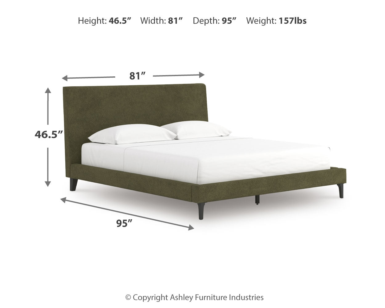 Zadilyn Sage Green California King Upholstered Bed with Roll Slats (Online Special Price) - Ornate Home