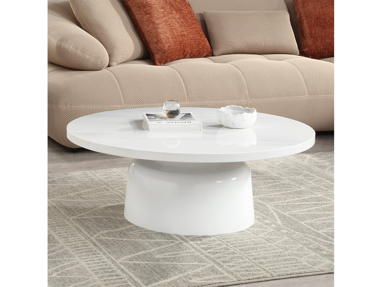 Zaid White Coffee Table - Ornate Home