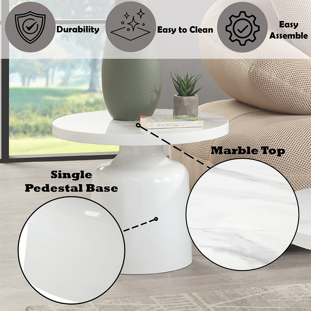 Zaid White End Table - Ornate Home