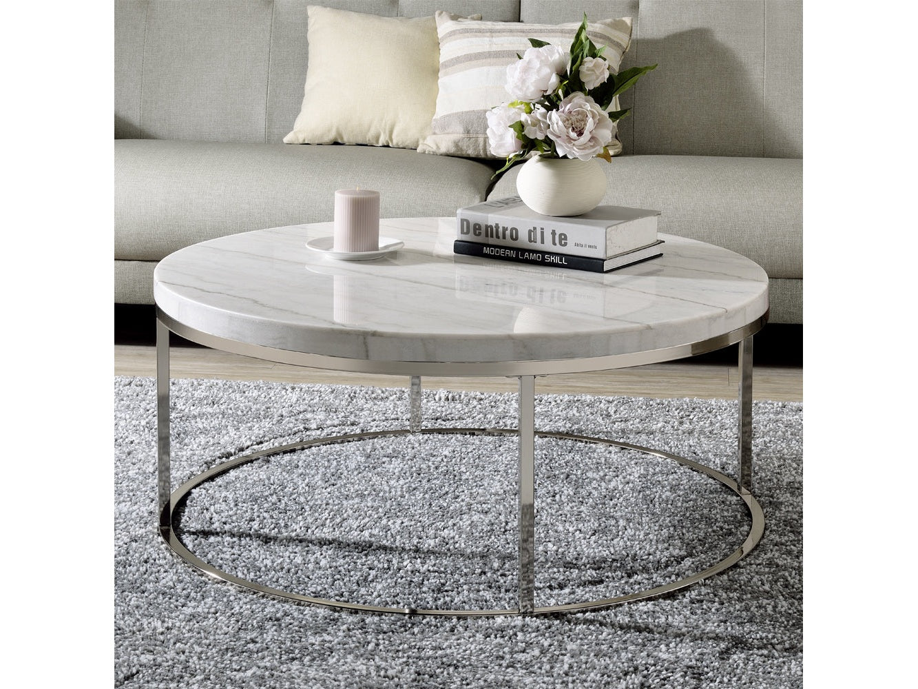 Zaidee Coffee Table W/Marble - Ornate Home