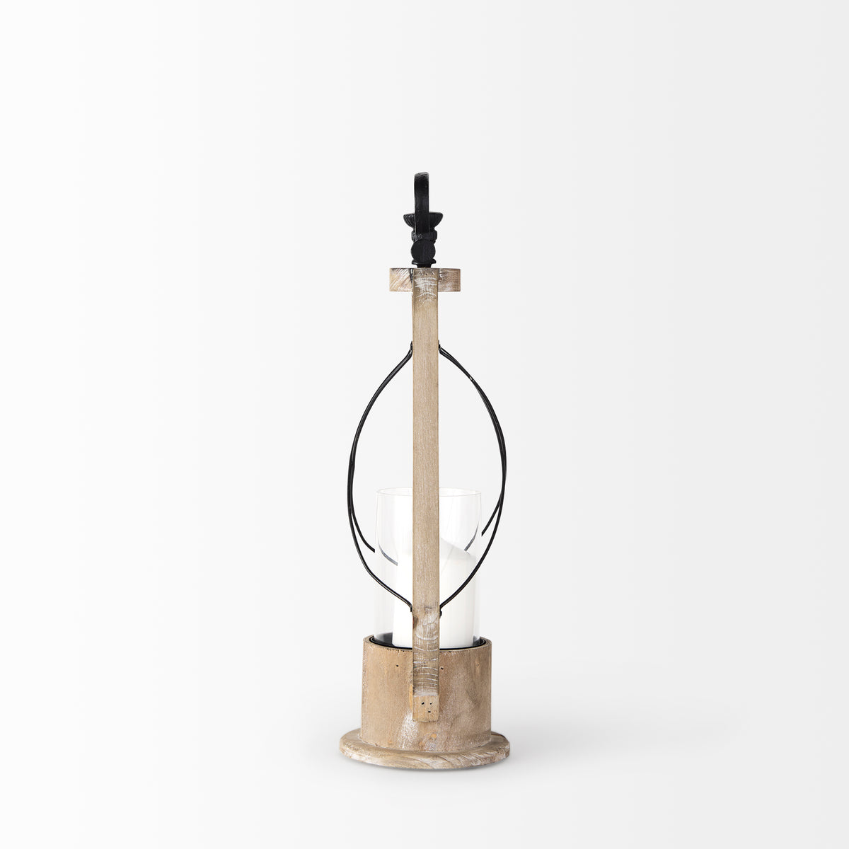 Zain Brown Small Wooden Vintage Inspired Candle Holder Lantern - Ornate Home