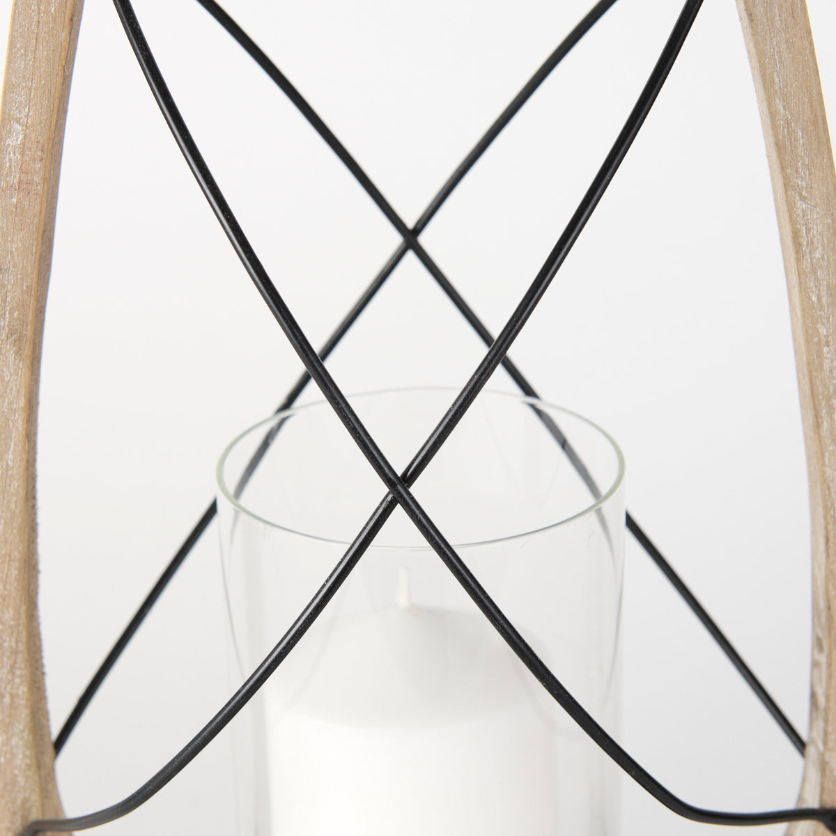 Zain Brown Small Wooden Vintage Inspired Candle Holder Lantern - Ornate Home
