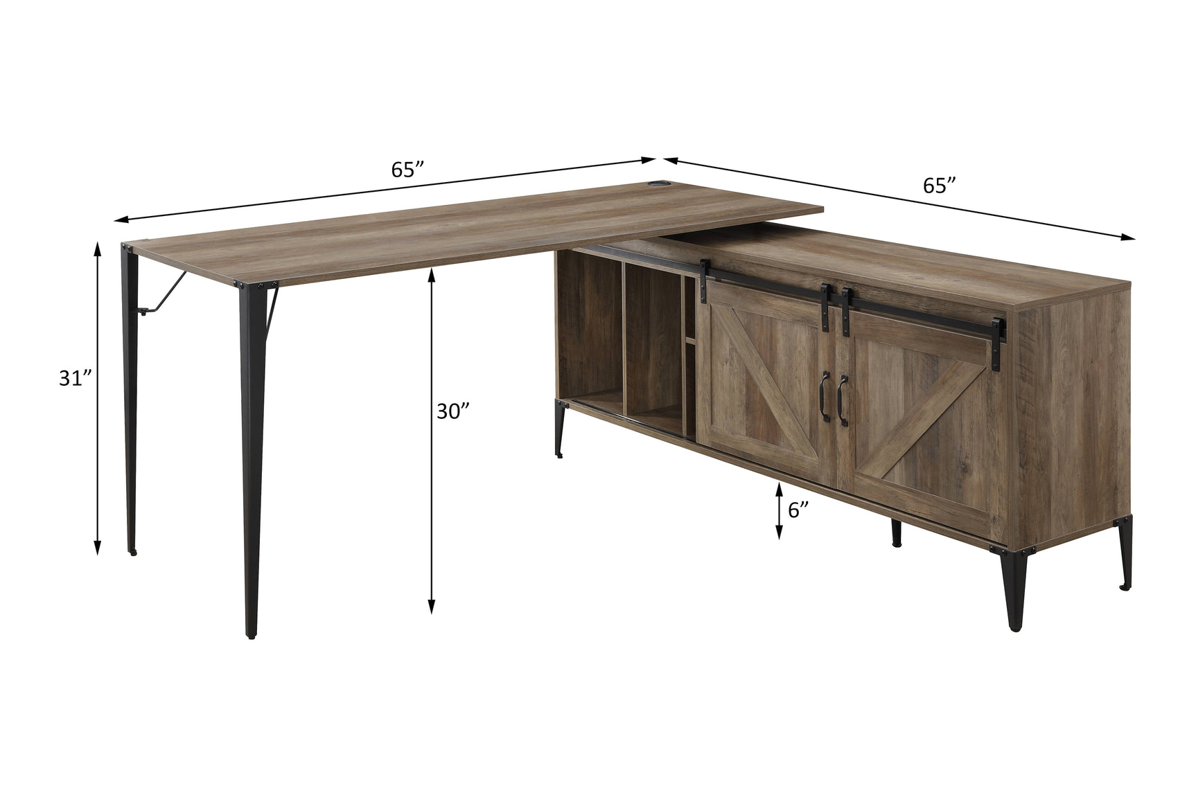 Zakwani Oak Writing Desk 65" - Ornate Home