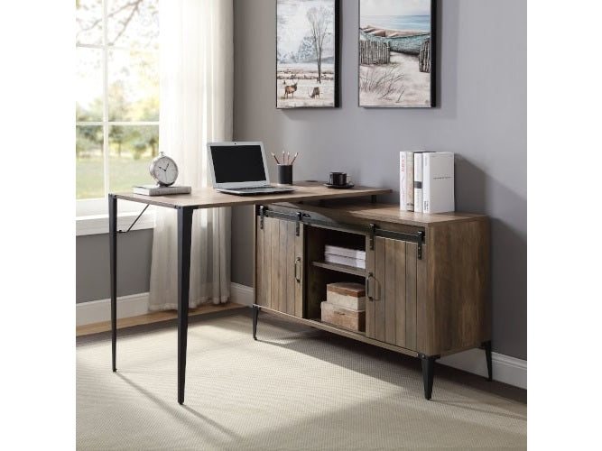 Zakwani Rustic Oak Writing Desk - Ornate Home