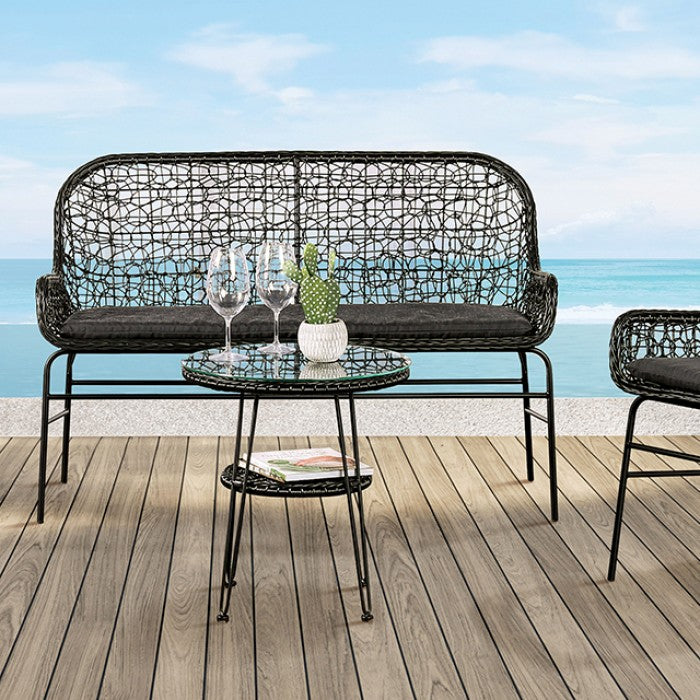 Zalika Black 4 Piece Patio Set - Ornate Home