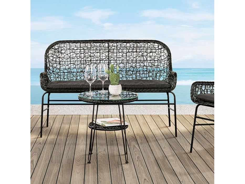 Zalika Black Outdoor Bench - Ornate Home