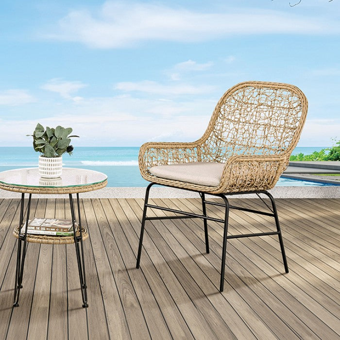 Zalika Natural 3 Piece Patio Set - Ornate Home