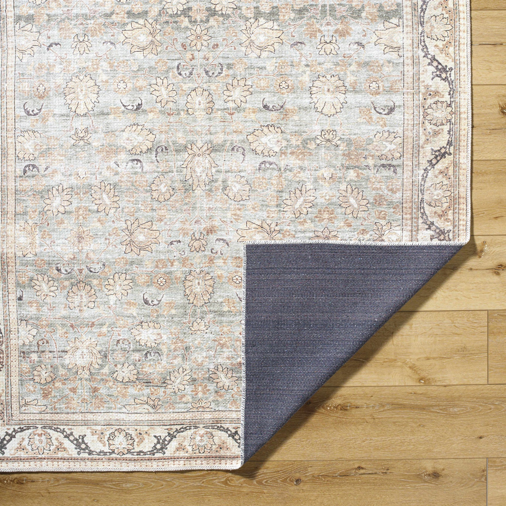 Zamir Vintage Flat Pile Washable Rug - Ornate Home