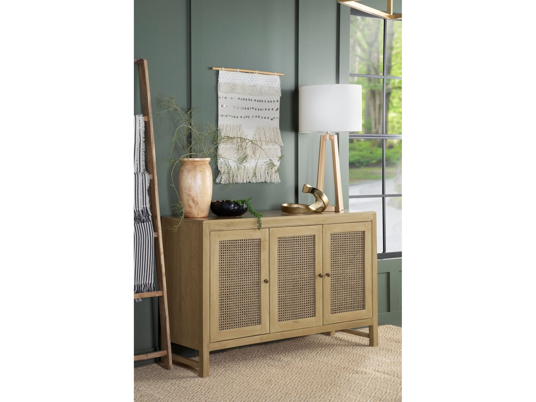 Zamora Natural 3-door Accent Cabinet - Ornate Home
