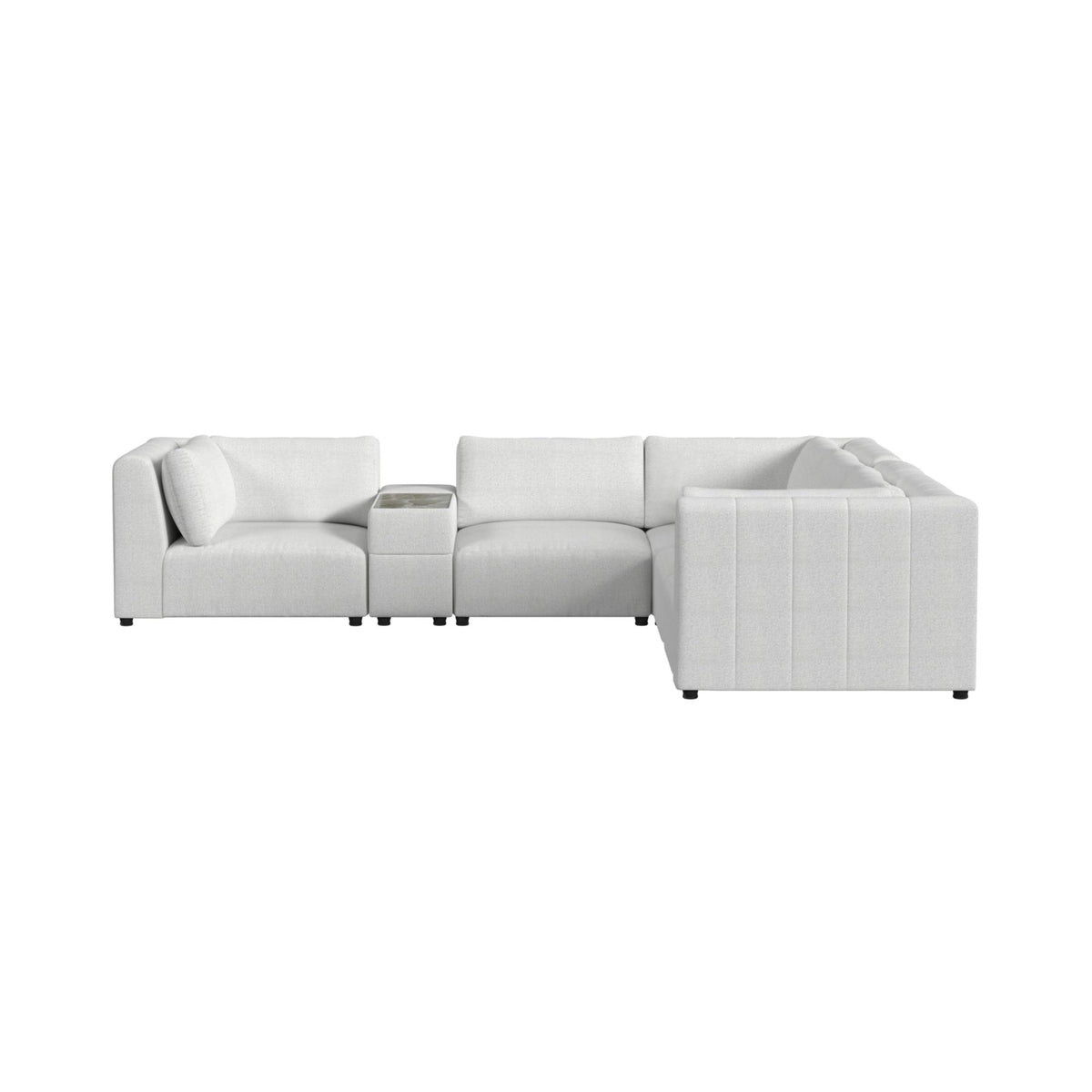 Zandara Olefin Beige 6-Piece Modular Outdoor Conversation Set - Ornate Home