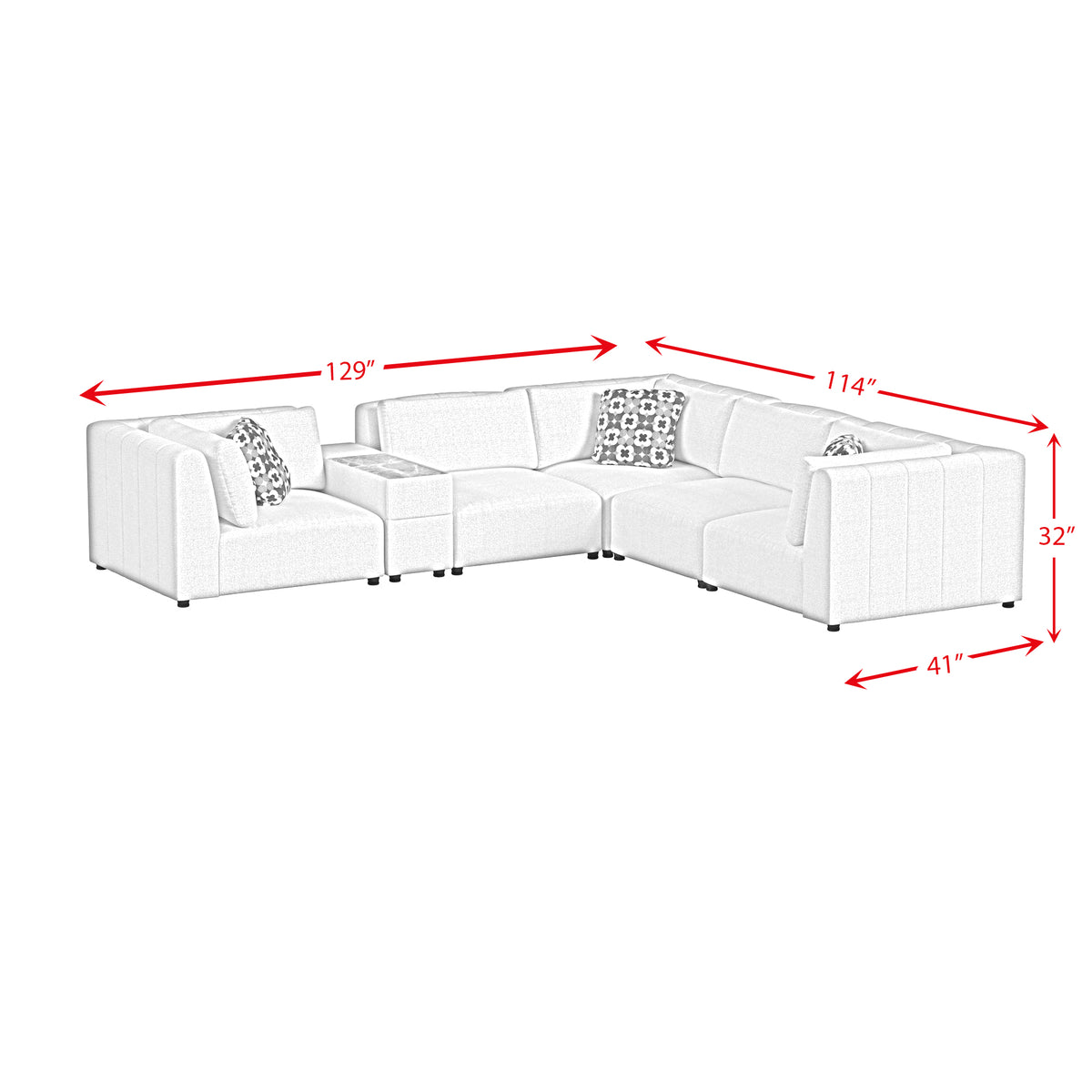 Zandara Olefin Beige 6-Piece Modular Outdoor Conversation Set - Ornate Home