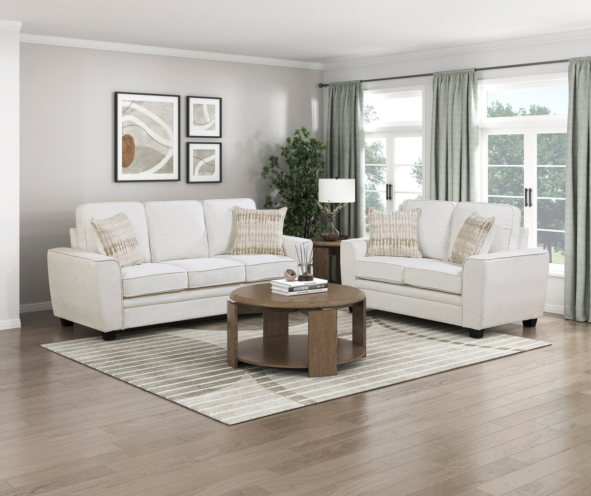 Zander White Loveseat - Ornate Home
