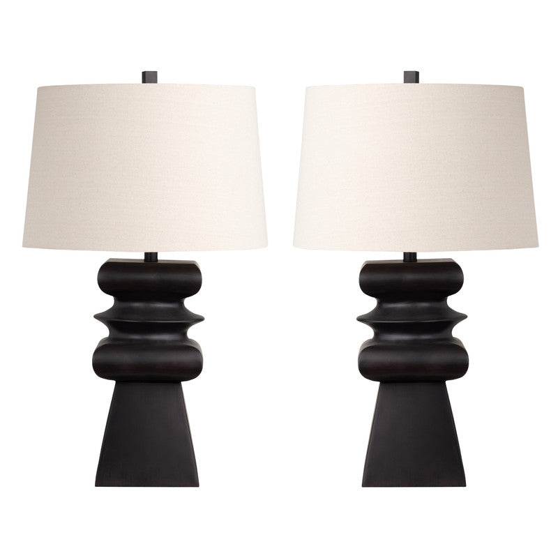 Zane Black Table Lamp (Set of 2) - Ornate Home
