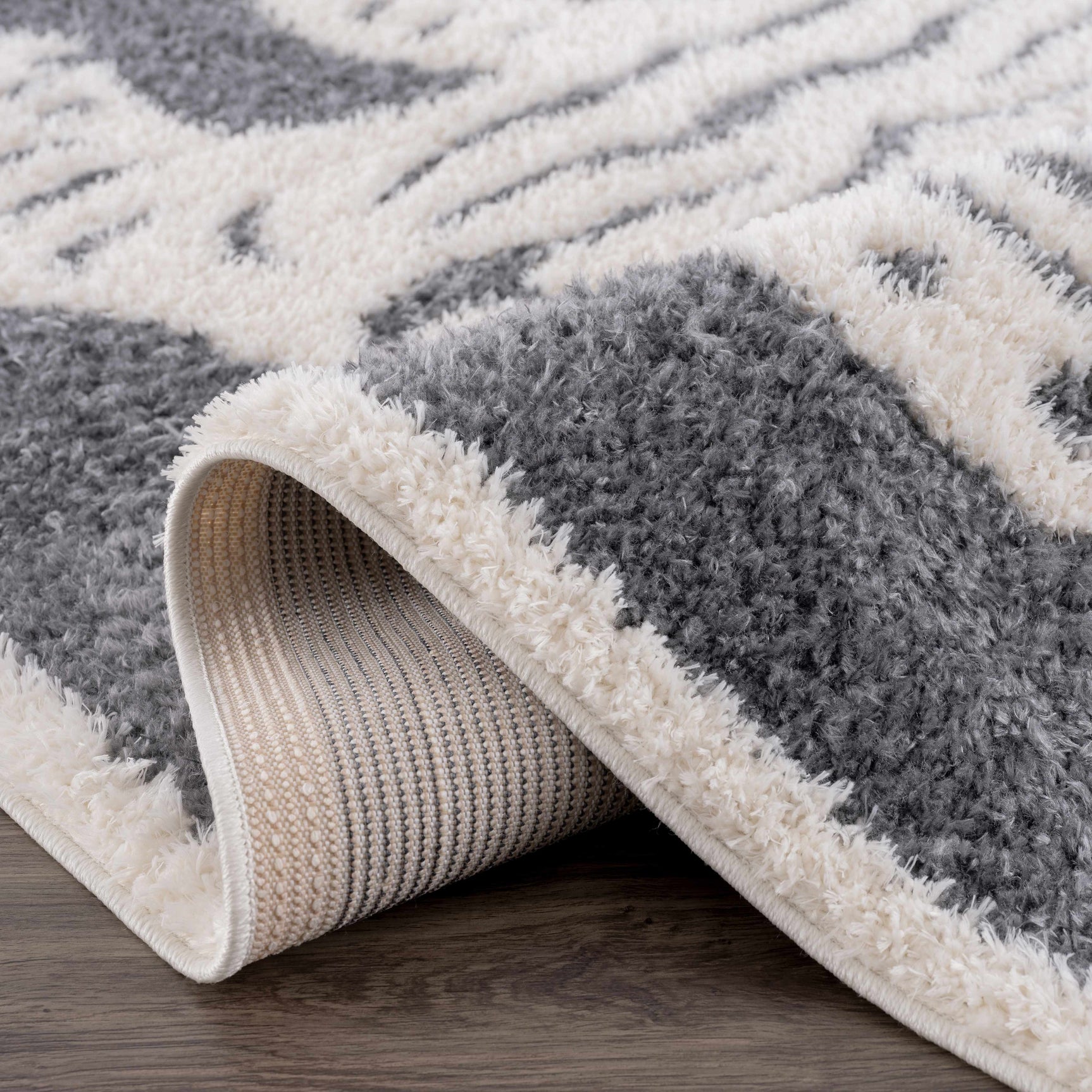 Zane Charcoal Tibetan Tiger Plush Rug - Ornate Home