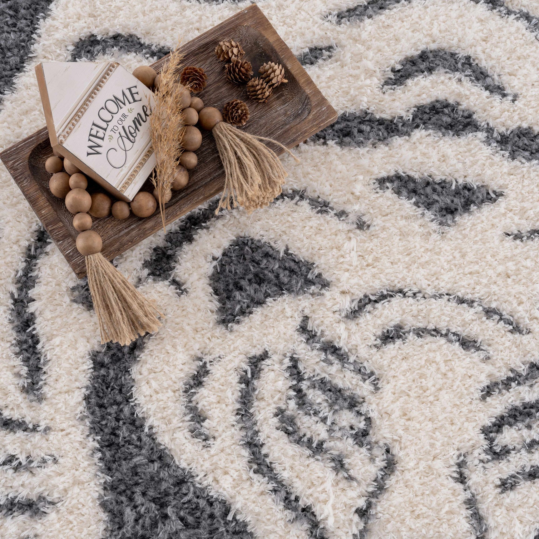 Zane Charcoal Tibetan Tiger Plush Rug - Ornate Home