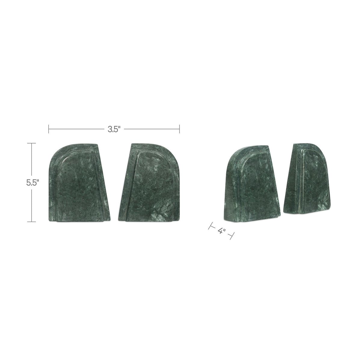Zane Green Marble Bookends (Set of 2) - Ornate Home