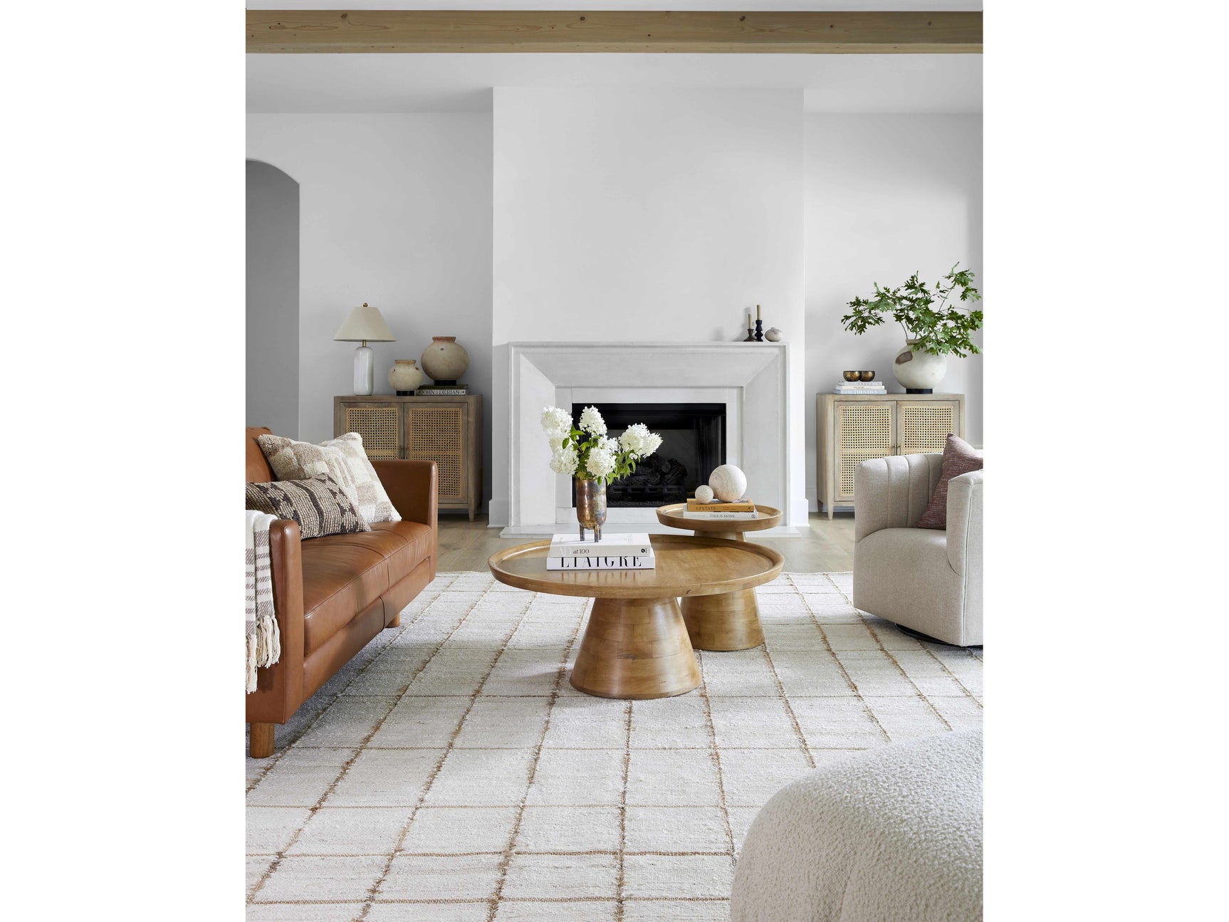 Zared Checkered Jute Area Rug - Ornate Home