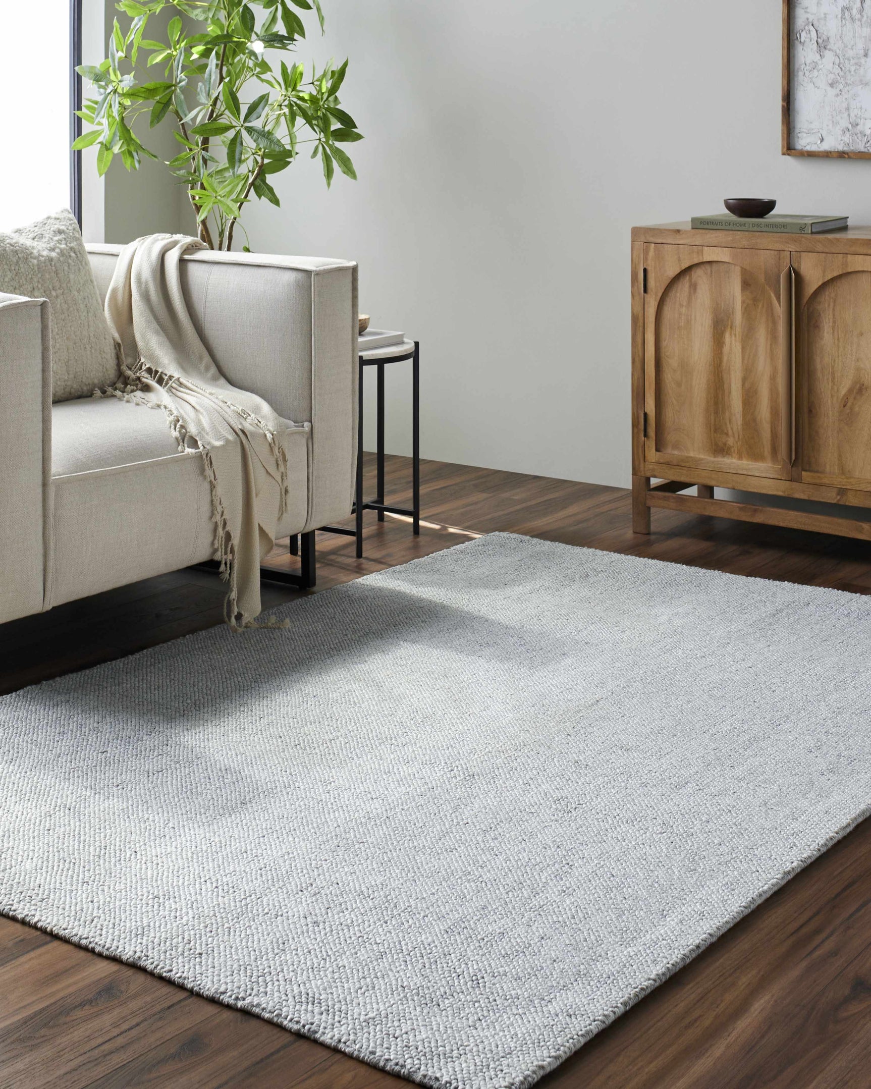 Zareh Gray Blue Solid Area Rug - Clearance - Ornate Home
