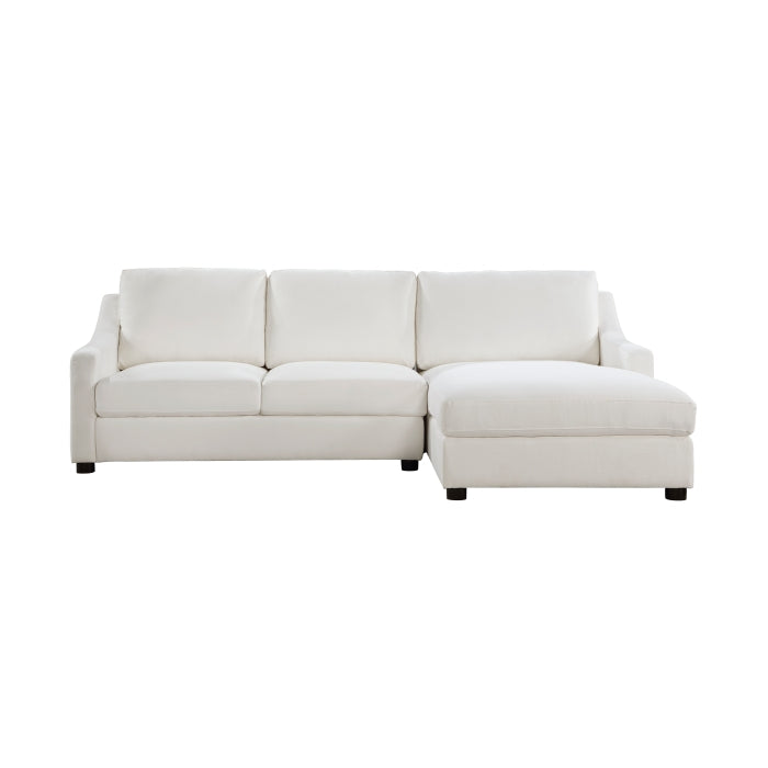 Zayden Ivory 2-Piece Sectional Right Chaise - Ornate Home