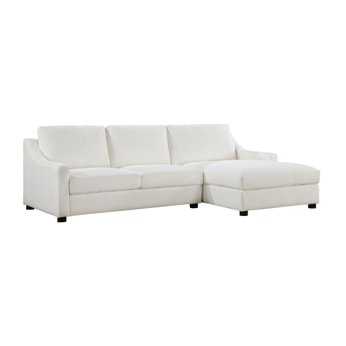 Zayden Ivory 2-Piece Sectional Right Chaise - Ornate Home