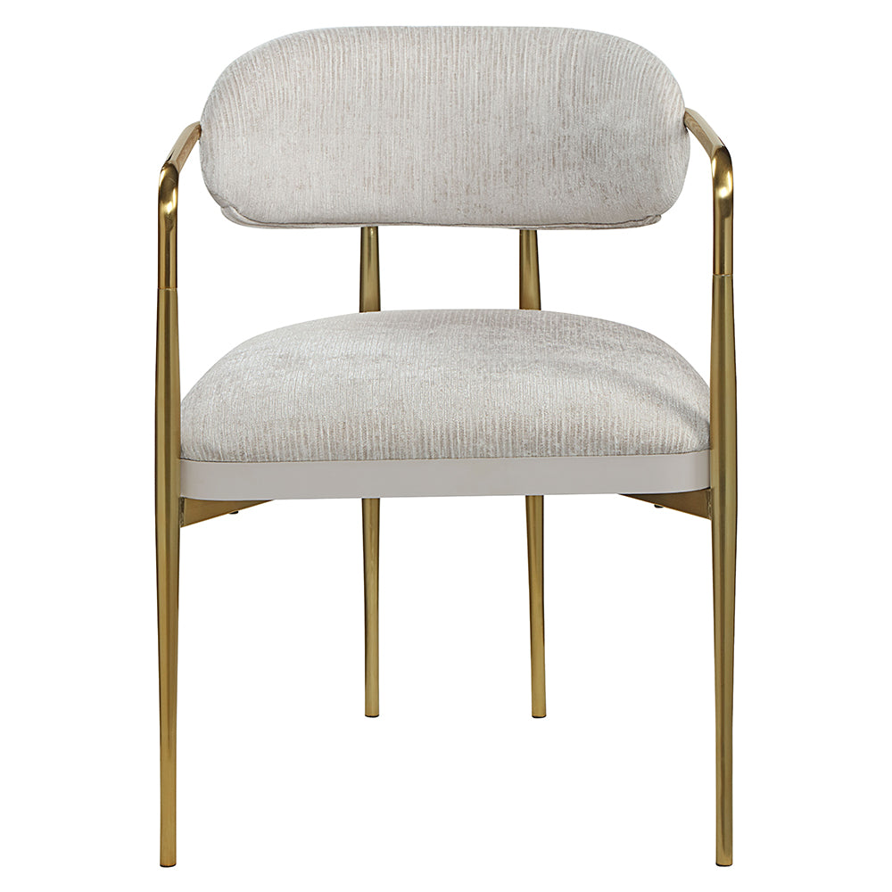 Zayn Beige/Gold Arm Chair (Set of 2) - Ornate Home