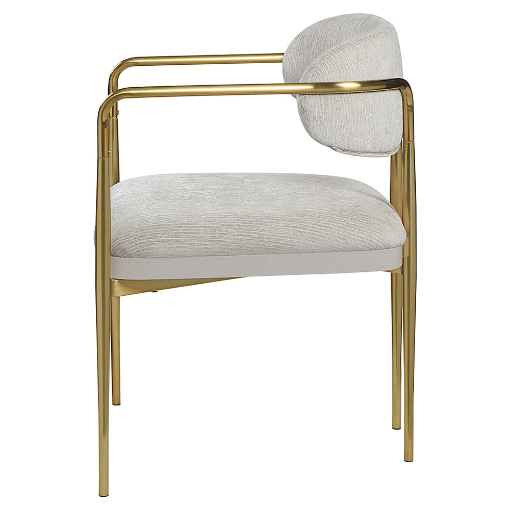 Zayn Beige/Gold Arm Chair (Set of 2) - Ornate Home