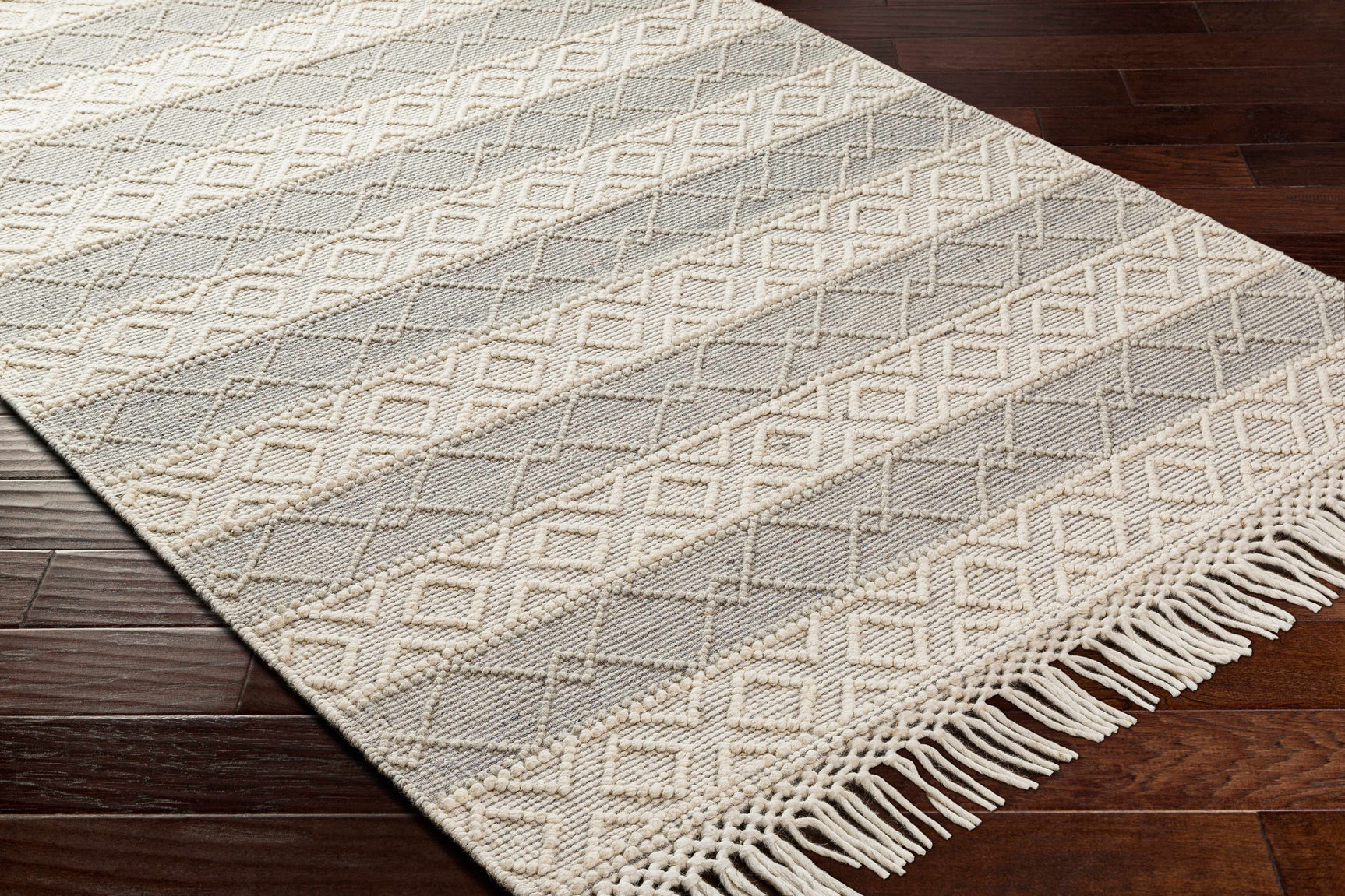 Zaza Wool Rug with Tassels - Clearance - Ornate Home
