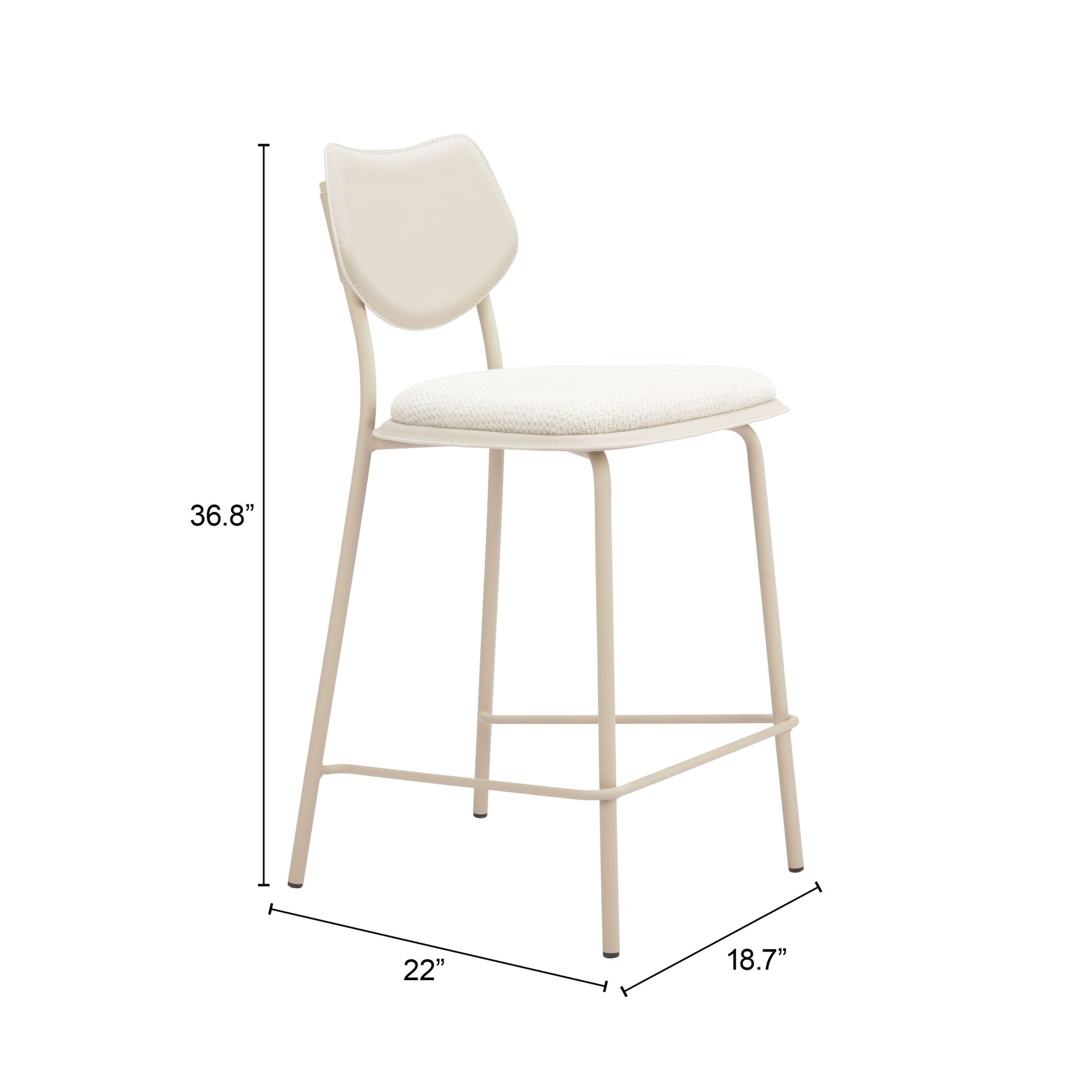 Zeal Light Gray & Beige Counter Stool (Set of 4)