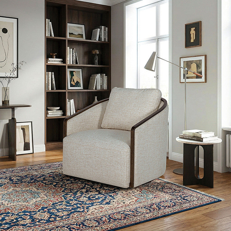 Zebina Khaki Swivel Chair - Ornate Home