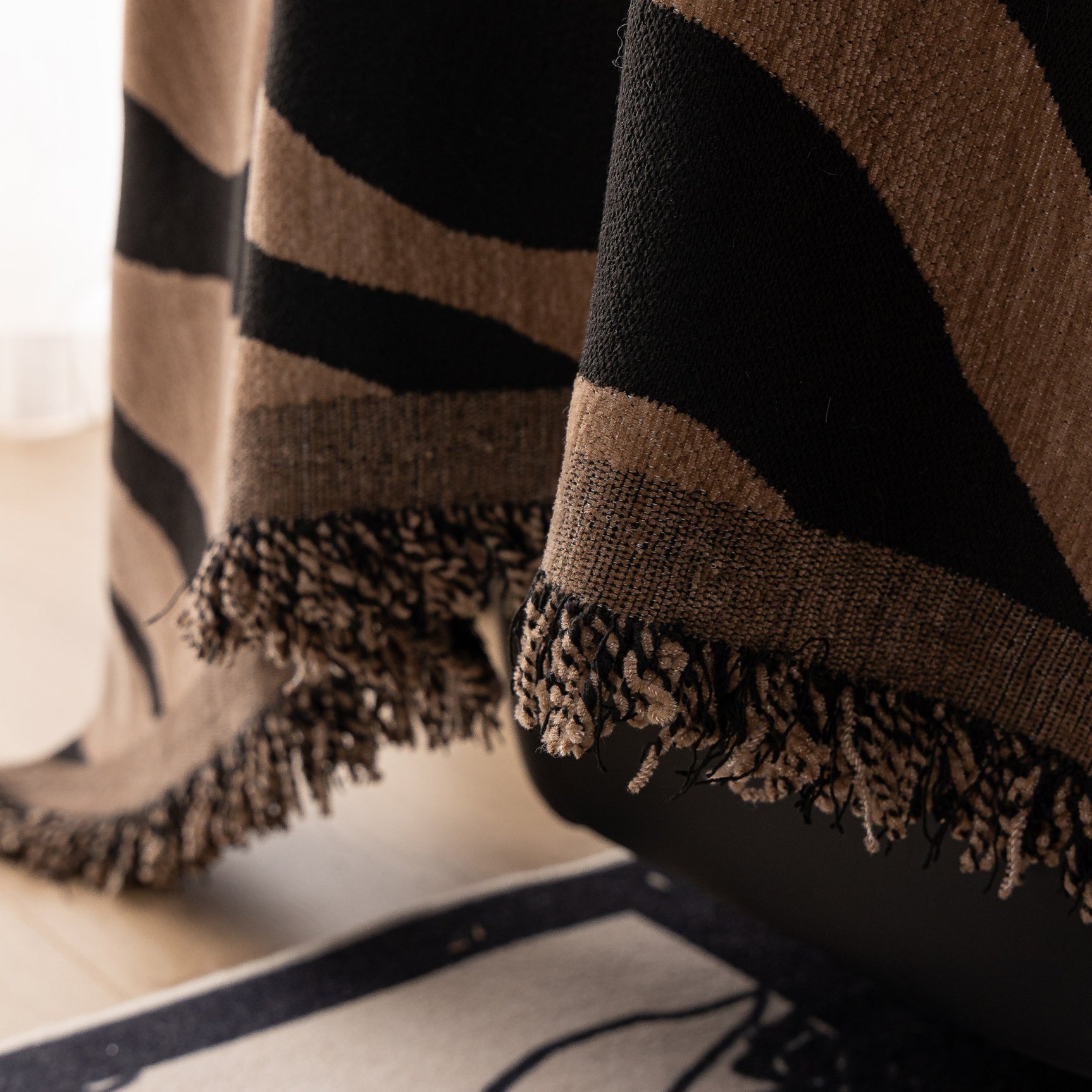 Zebra Striped Chenille Throw Sofa Cover Full-Cover Decorative Furniture Slipcover - Ornate Home