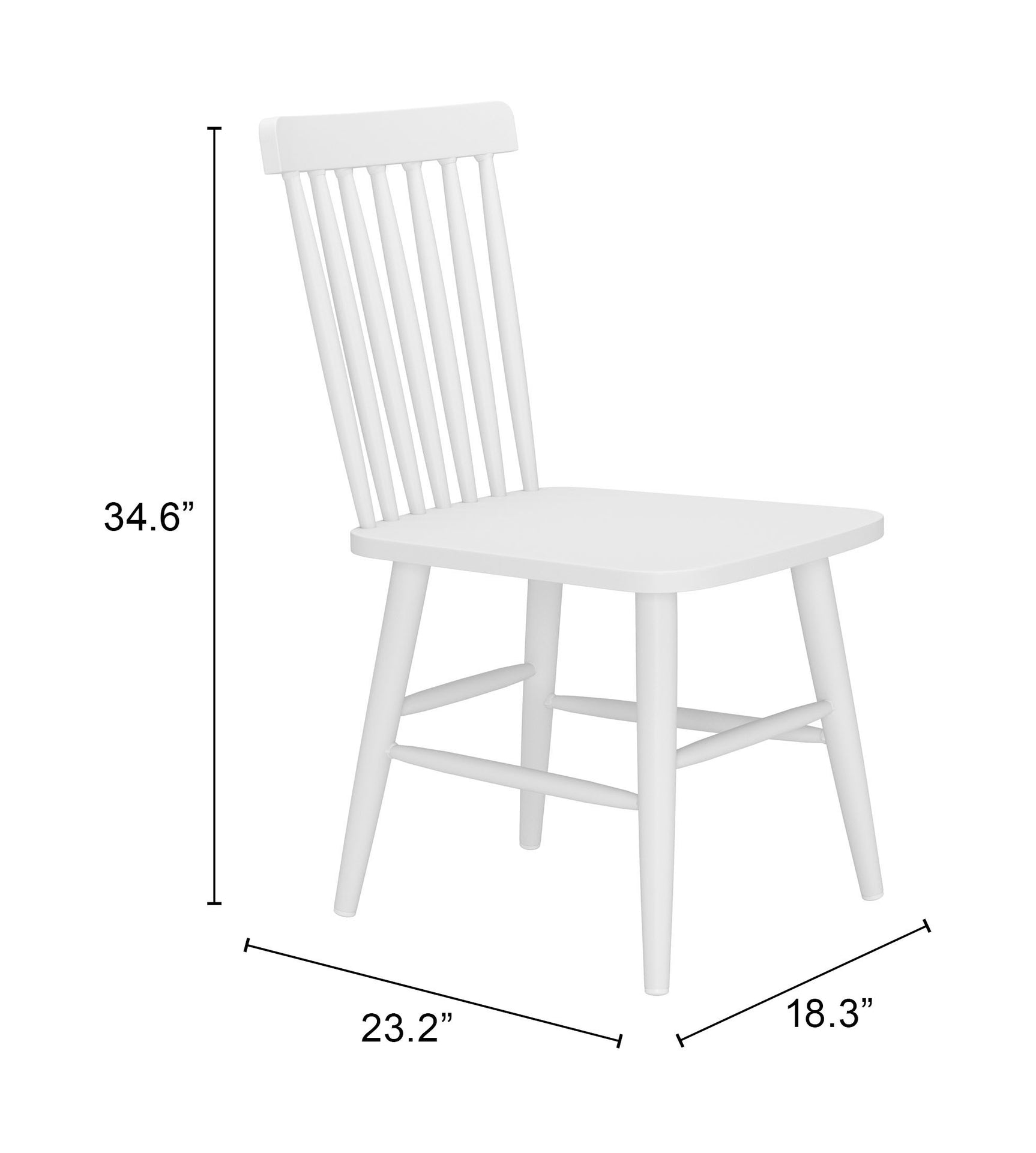 Zeilen White Dining Chair (Set of 2) - Ornate Home