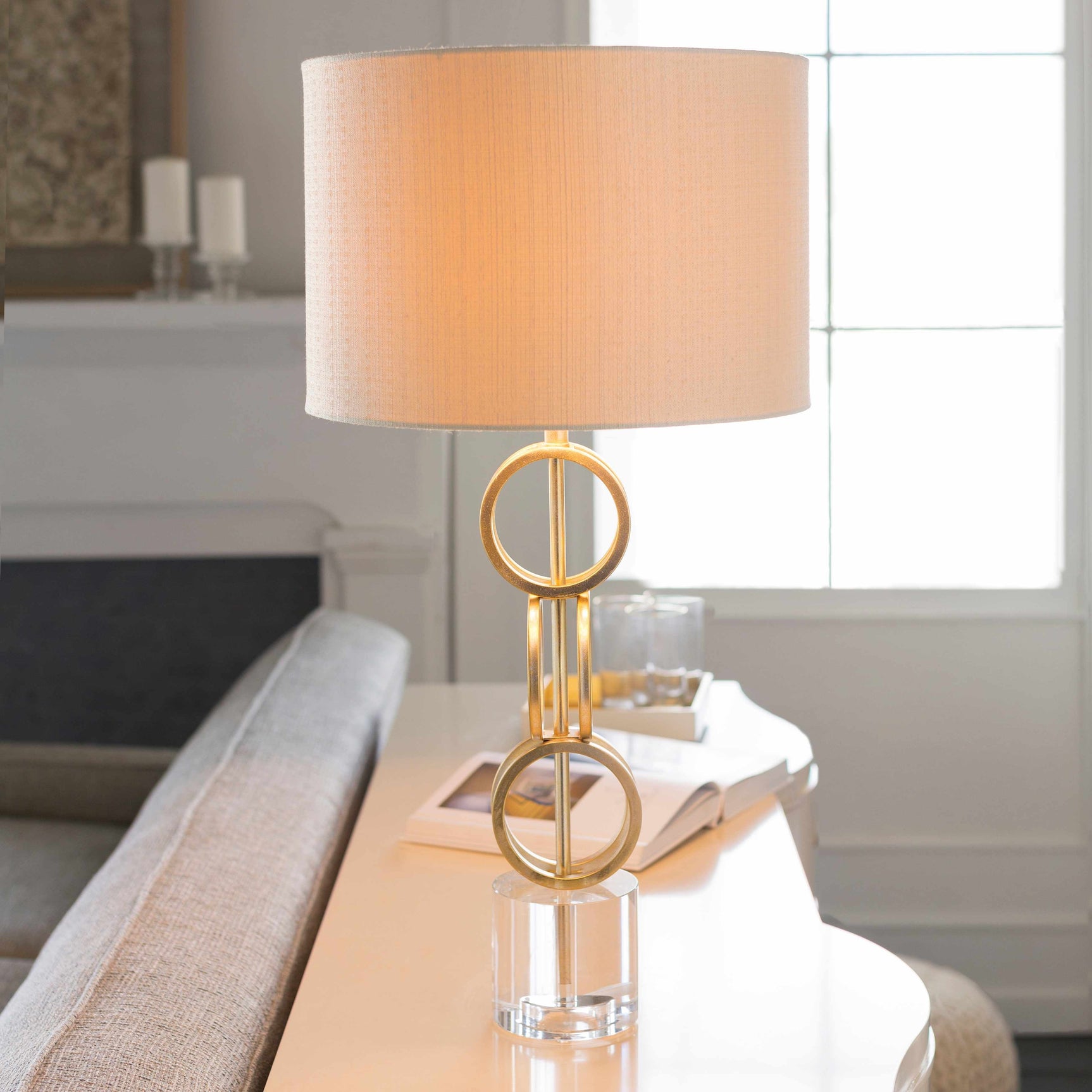 Zell Gold Crystal Table Lamp - Clearance - Ornate Home